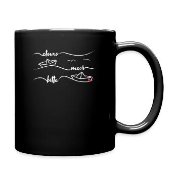Papierschiff Papierboot Meer Papierschiffchen - Tasse einfarbig - Schwarz - Rechts