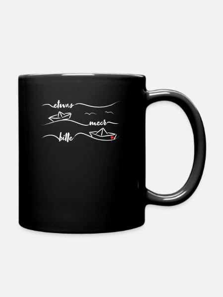 Papierschiff Papierboot Meer Papierschiffchen - Tasse einfarbig - Schwarz