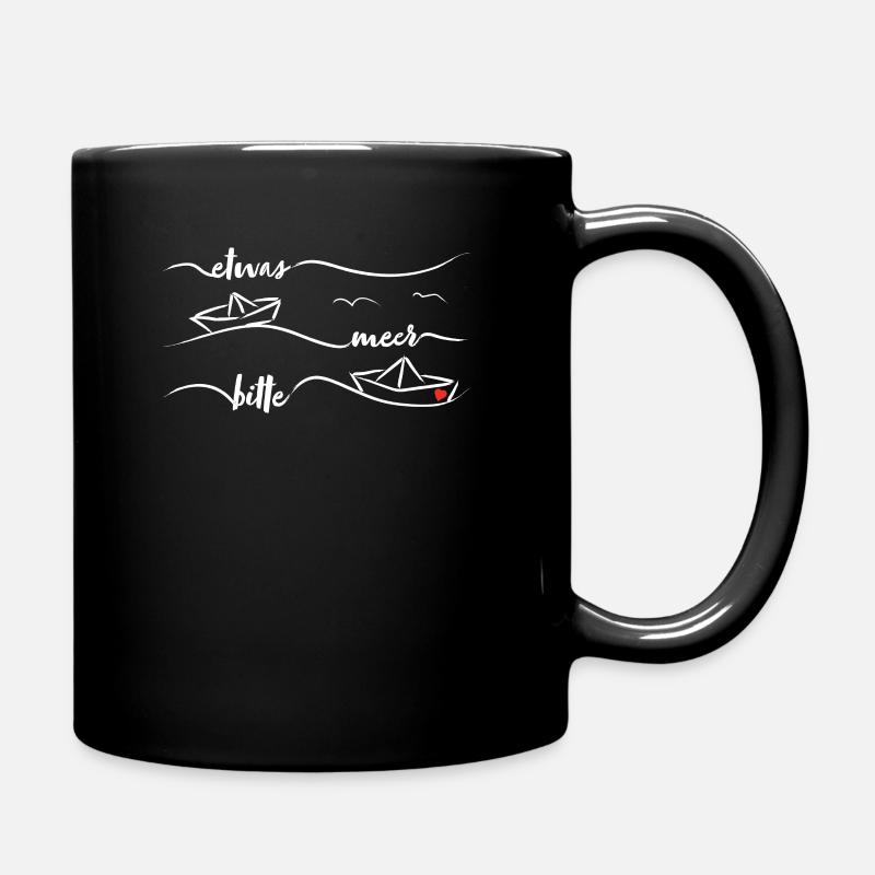 Papierschiff Papierboot Meer Papierschiffchen - Tasse einfarbig - Schwarz