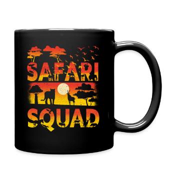 Safari Squad Zoo Afrikanische Tiere - Tasse einfarbig - Schwarz - Rechts