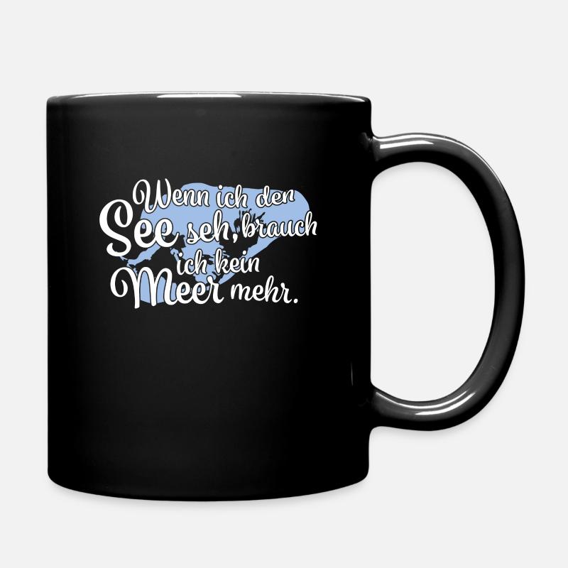 Wenn ich den See seh Senftenberger See - Tasse einfarbig - Schwarz