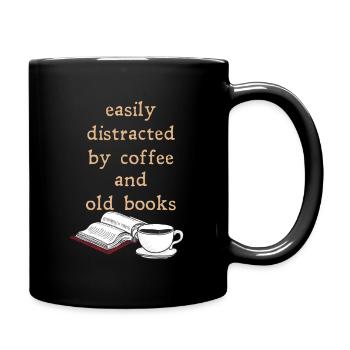 Dark Academia Aesthetic Lustig Coffee And Books - Tasse einfarbig - Schwarz - Rechts