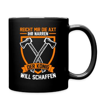 Holzfäller Axt Baumfäller Holzarbeiter - Tasse einfarbig - Schwarz - Rechts