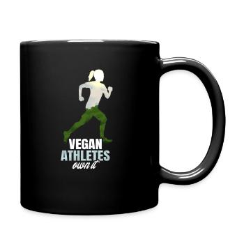 Vegan Coureuse Vegan Athlètes Déclaration de motivation - Mug uni - noir - Droite