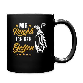 Golf Golfer Geschenk - Tasse einfarbig - Schwarz - Rechts