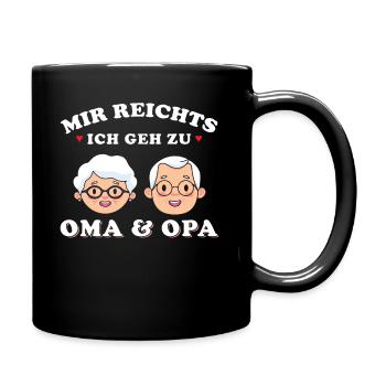 Oma und Opa Spruch Enkel - Tasse einfarbig - Schwarz - Rechts