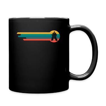 Vintage Retro Eishockey Geschenk Hockey Tormann - Tasse einfarbig - Schwarz - Rechts
