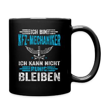 KFZ Meister Mechaniker Autowerkstatt Schrauber - Tasse einfarbig - Schwarz - Rechts