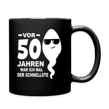 50. Geburtstag 50. Jahrestag 50 Jahre 50. Jubiläum - Tasse einfarbig - Schwarz - Rechts