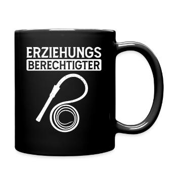 Erziehungsberechtigter BDSM Knebel Peitsche - Tasse einfarbig - Schwarz - Rechts