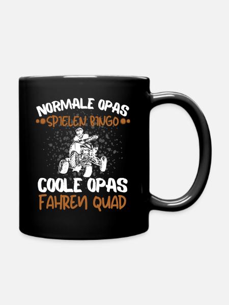 COOLE OPAS FAHREN QUAD, OPA GROßVATER QUAD FAHRER - Tasse einfarbig - Schwarz