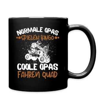 COOLE OPAS FAHREN QUAD, OPA GROßVATER QUAD FAHRER - Tasse einfarbig - Schwarz - Rechts