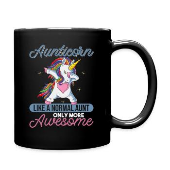 Aunticorn | Wie eine normale Tante, nur toller - Tasse einfarbig - Schwarz - Rechts