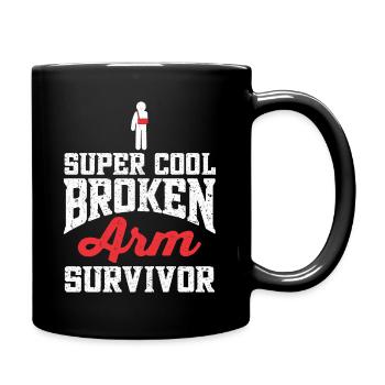 Gebrochener Arm Knochenbruch Arm Verletzung - Tasse einfarbig - Schwarz - Rechts
