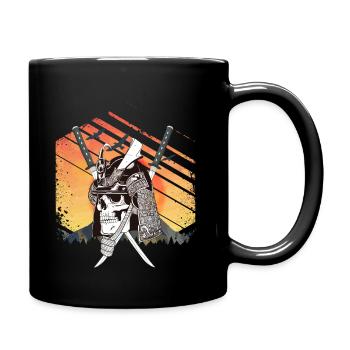 Samurai Skull - Tasse einfarbig - Schwarz - Rechts