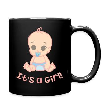 C'est une fille - Mug uni - noir - Droite