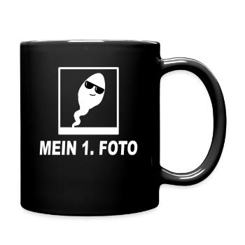 Mein 1. Foto Sperma Spermium Geburtstag Party - Tasse einfarbig - Schwarz - Rechts