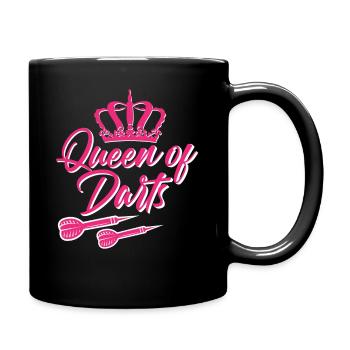 Queen of Darts - Lustiges Dart Pfeile Set - Tasse einfarbig - Schwarz - Rechts