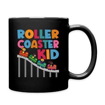 Achterbahn Freizeitpark Vergnügungspark - Tasse einfarbig - Schwarz - Rechts