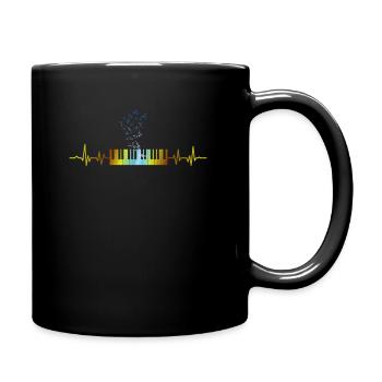 Vintage Piano Coeur Instrument de musique EKG - Mug uni - noir - Droite