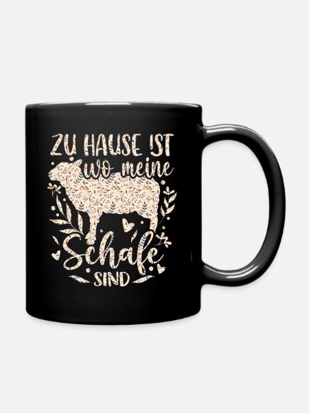 Schaf Schafe Schäferei Schäferin - Tasse einfarbig - Schwarz