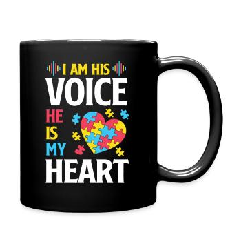 I Am His Voice Autismus Autism Awareness Puzzle - Full Colour Mug - black - Right