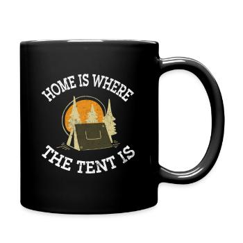 Home Is Where The Tent Is Hiking Grunge - Full Colour Mug - black - Right