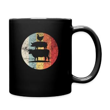 Chicken Pig Cow - Full Colour Mug - black - Right