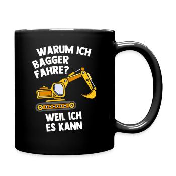 Bagger - Tasse einfarbig - Schwarz - Rechts