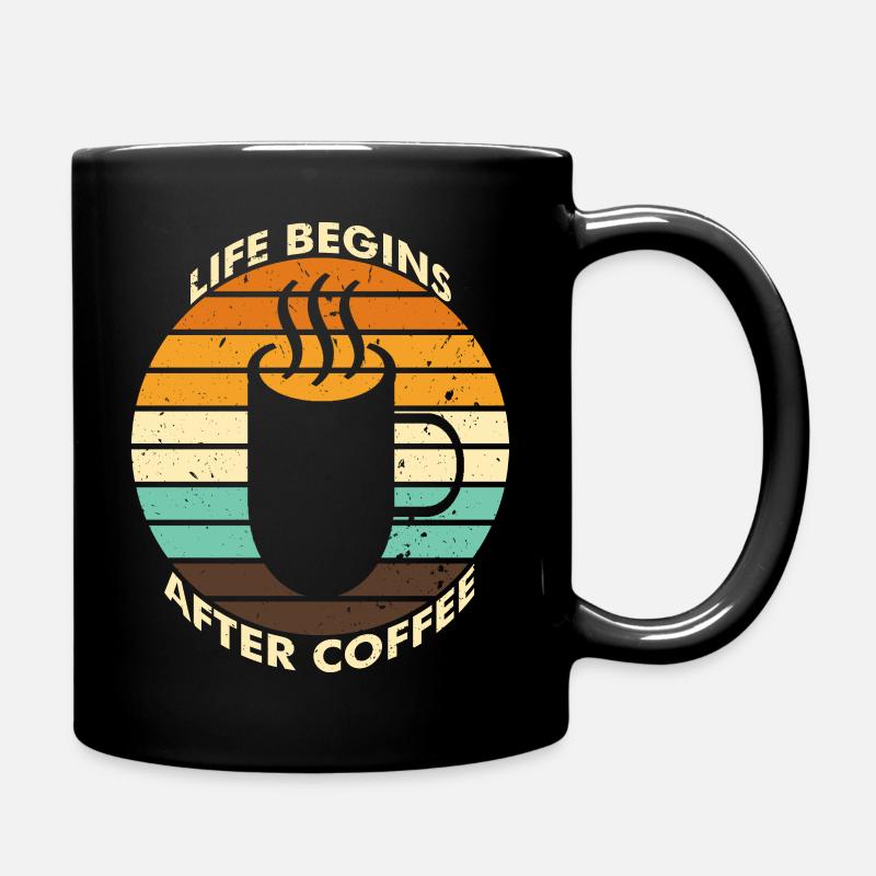 VINTAGE Life Begin After Coffee - Mug uni - noir