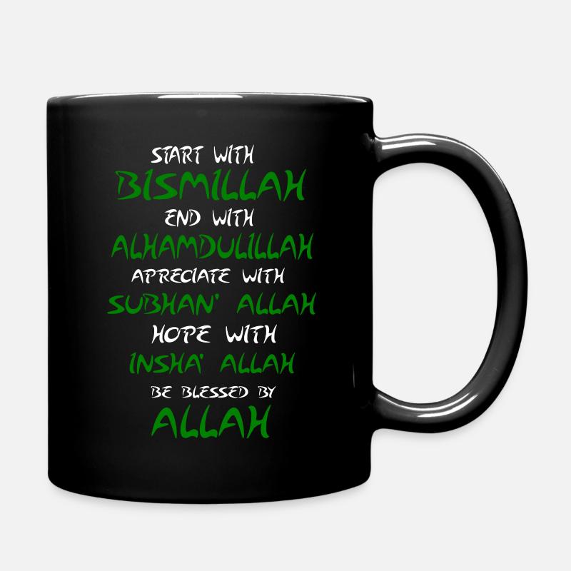 Muslim Koran Islam Allah Gott Gläubiger Spruch - Tasse einfarbig - Schwarz