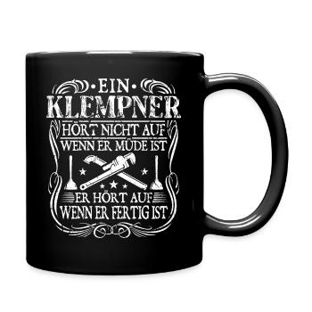 Klempner - Tasse einfarbig - Schwarz - Rechts