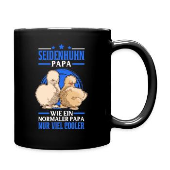 Seidenhuhn Papa Seidenhühner Silkie Huhn - Tasse einfarbig - Schwarz - Rechts