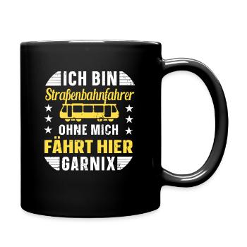 Straßenbahn Trambahn Stadtbahn Straßenbahnfahrer - Tasse einfarbig - Schwarz - Rechts