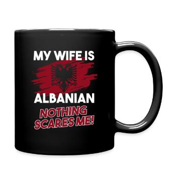 My Wife Is Albanian Flag Albanian Adler Albanien - Tasse einfarbig - Schwarz - Rechts