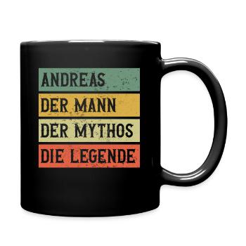 Andreas der Mann der Mythos die Legende - Tasse einfarbig - Schwarz - Rechts