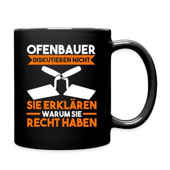 Ofenbauer Kaminbau - Tasse einfarbig - Schwarz - Rechts