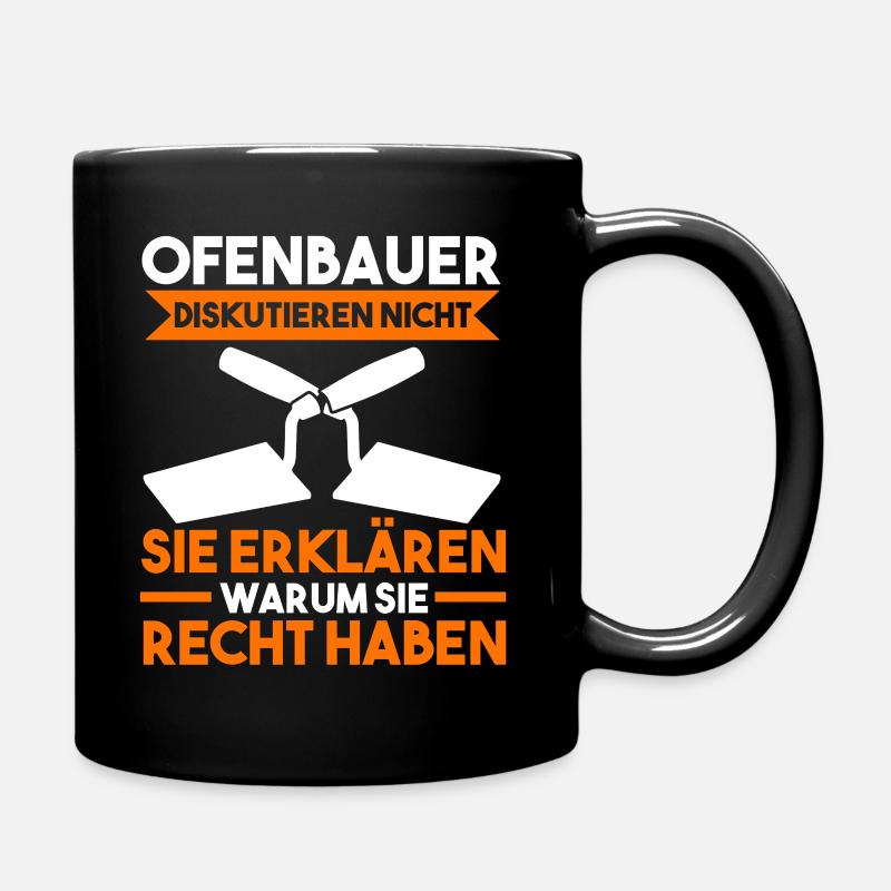 Ofenbauer Kaminbau - Tasse einfarbig - Schwarz
