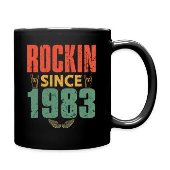 Geburtstag 1983 Spruch Rock - Tasse einfarbig - Schwarz - Rechts