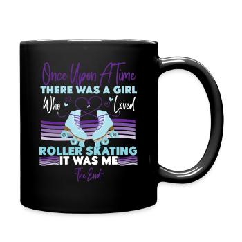 Cool Roller Skating Skate Girl - Full Colour Mug - black - Right