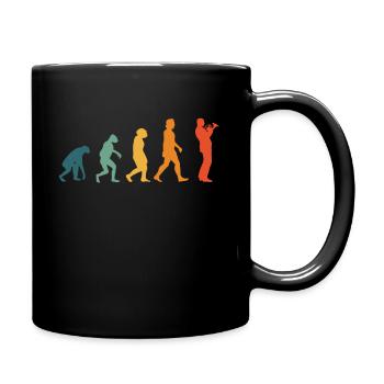 Hornist Evolution Retro Horn Waldhorn Musiker - Tasse einfarbig - Schwarz - Rechts