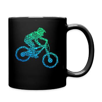 Downhill Mountainbike Biker MTB Jungen - Tasse einfarbig - Schwarz - Rechts