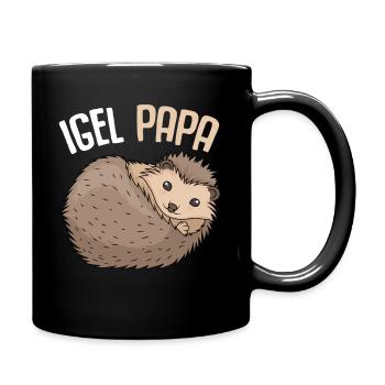 Igel Papa Vater Vatertag Männer - Tasse einfarbig - Schwarz - Rechts
