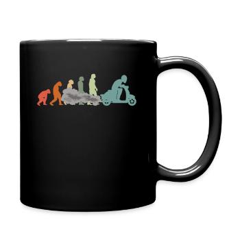 Motorroller Mofa Moped Scooter-Fahrer Evolution - Tasse einfarbig - Schwarz - Rechts
