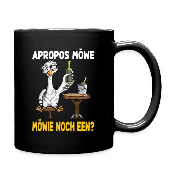 Apropos Möwe Möwie noch een? Norddeutscher Bier - Tasse einfarbig - Schwarz - Rechts