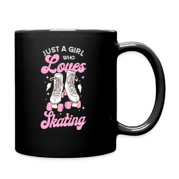 Cool Roller Skating Skate Girl - Full Colour Mug - black - Right