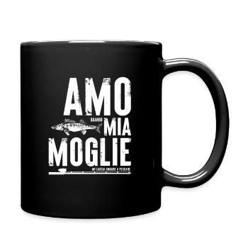Amo mia moglie pesca - Tasse einfarbig - Schwarz - Rechts