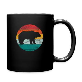 Retro Vintage Style Polar Bear - Full Colour Mug - black - Right