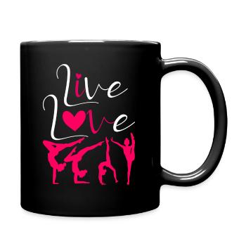 Gymnastik Sport Turnen Bodenturnen Turner Geschenk - Tasse einfarbig - Schwarz - Rechts