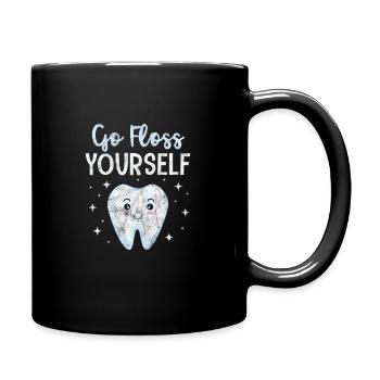 Zahnarzt - Tasse einfarbig - Schwarz - Rechts